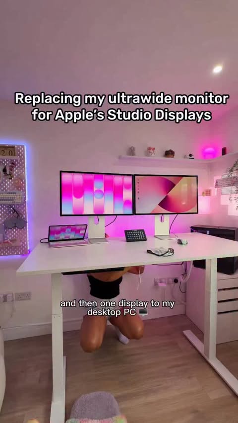 Instagram post by @thephdstudent for Apple. Caption reads: [...] PhD journey to rebuilding my desk with....