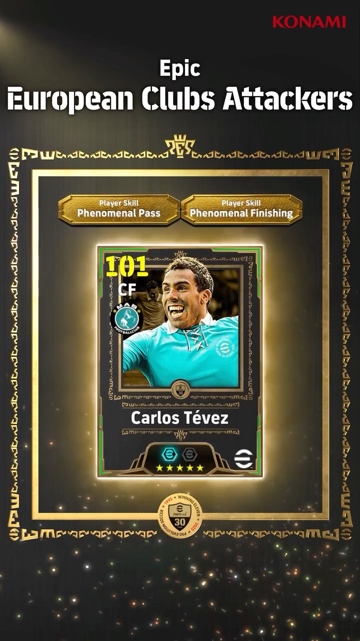 Instagram post by @__carlitostevez for eFootball. Caption reads: Welcome back, "El Apache"!

From the streets of....