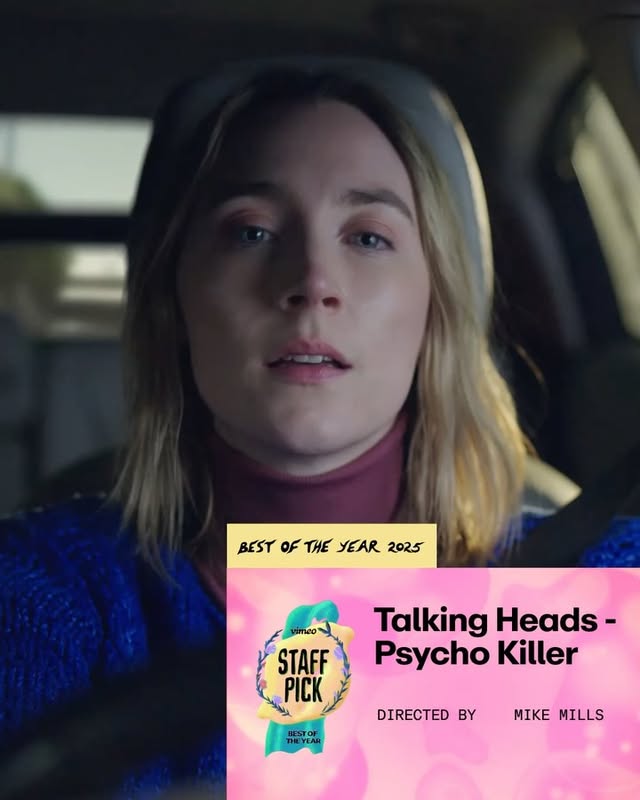 Instagram post by @talkingheadsofficial for Vimeo. Caption reads: Best Video of the Year winner 2025 🏆 ”Talking....