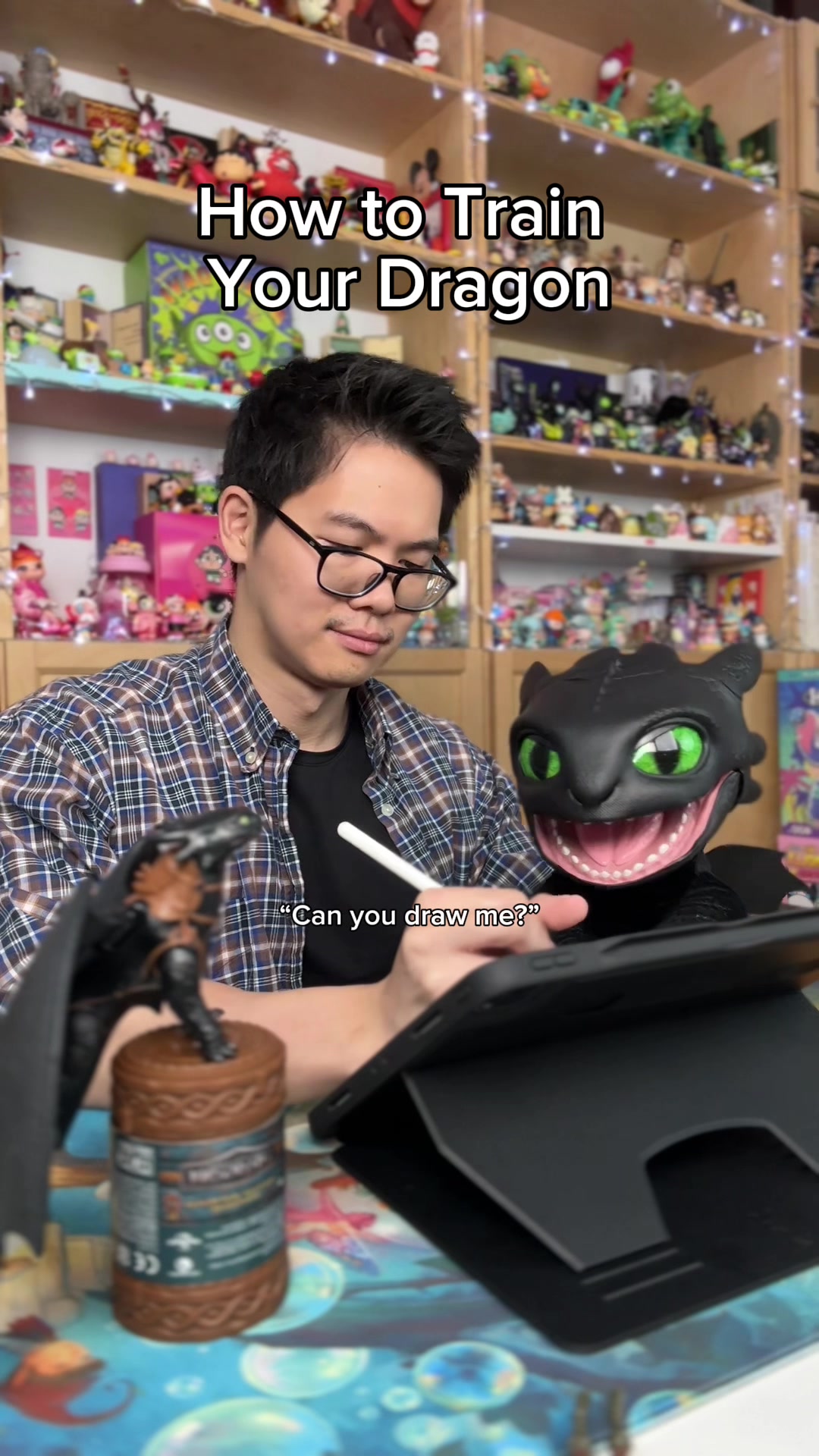 TikTok post by @andypikapi for Smyths Toys Uk. Caption reads: #ad Fly with Toothless and Hiccup as we visit the....