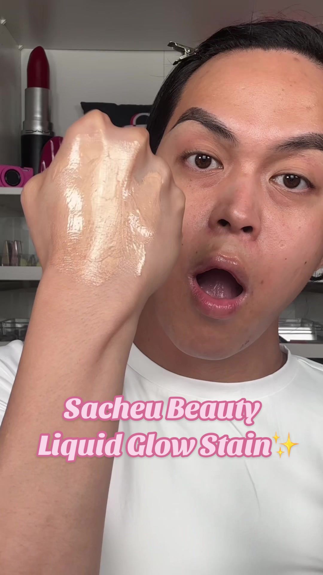 TikTok post by @miarenaa_ for Sacheu. Caption reads: wearing this with my fave spf at the beach?!! i....