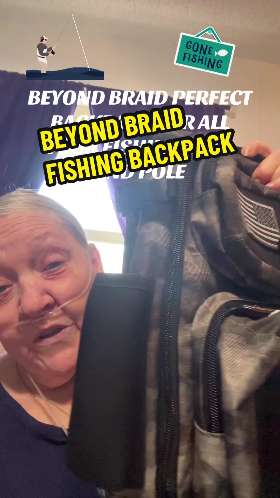 TikTok post by @sheriecewebbcampb for Beyond Braid. Caption reads: #beyondbraid #backpack #fishingbackpack [...].