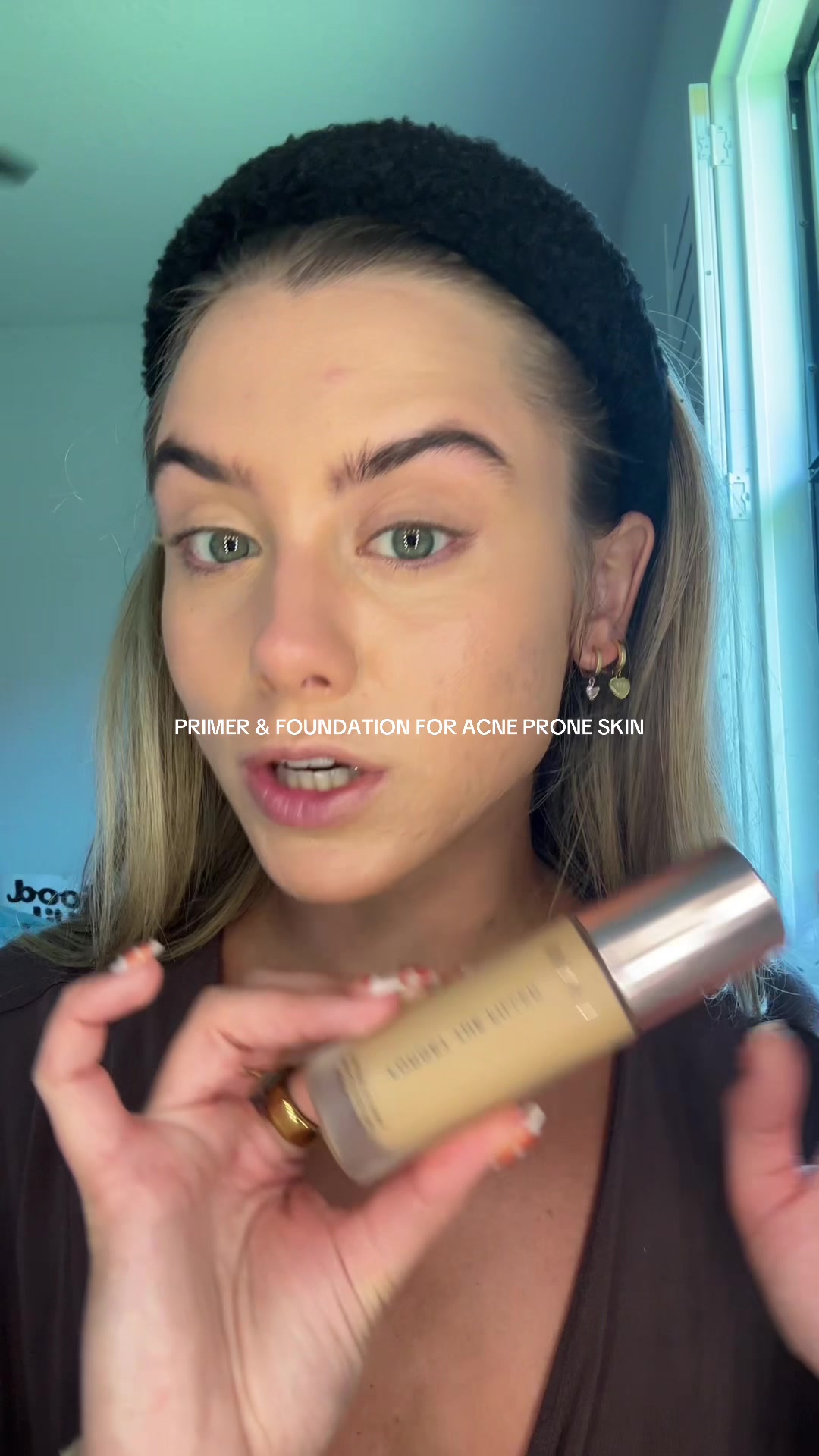 TikTok post by @sloanevosen for LAWLESS Beauty. Caption reads: [...] natural looking base 🤭 @LAWLESS Beauty....