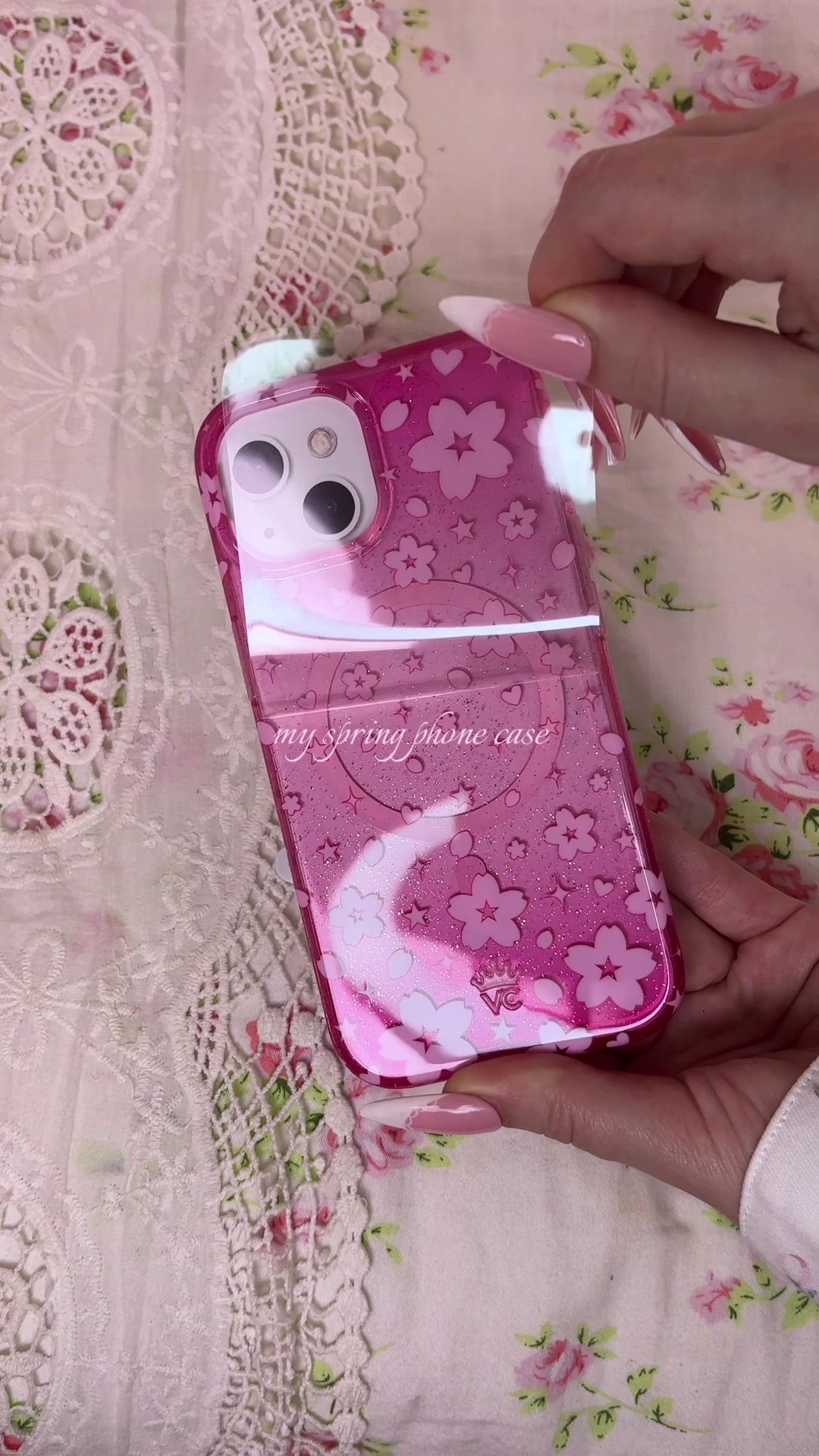 TikTok post by @danarosetta for VELVET CAVIAR. Caption reads: [...] #pink #girly #spring #pinterest....