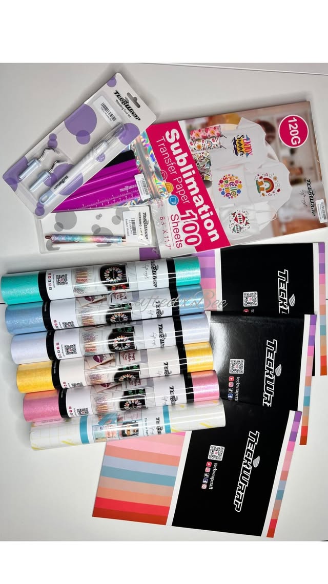 Instagram post by @craftedxbee for TeckWrapcraft. Caption reads: [...] first PR Package from @teckwraphtv....