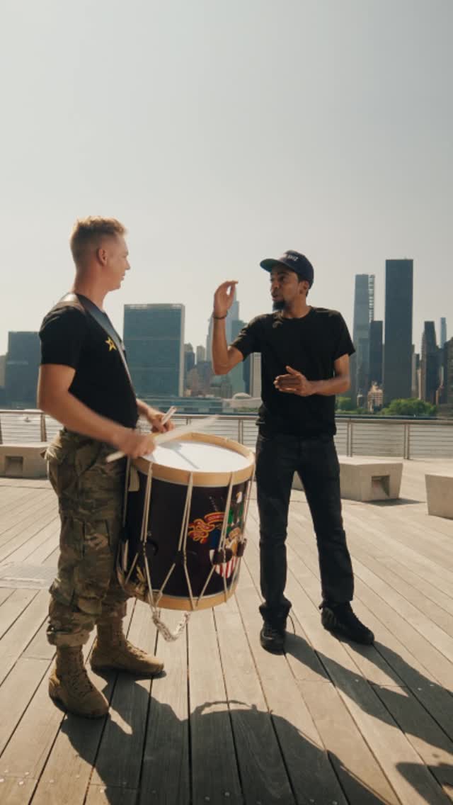 Instagram post by @kidthewiz for GoArmy. Caption reads: Linked up with SSG Prosperie Jr. to remix Army....