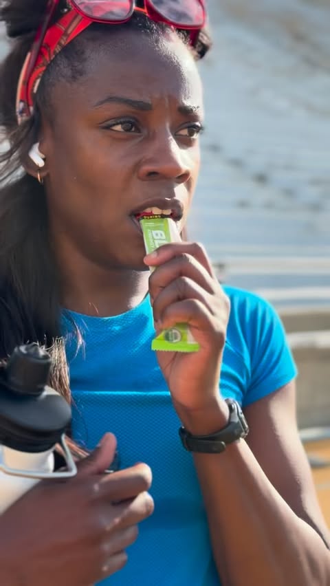 Instagram post by @alysiamontano for CLIF BAR. Caption reads: Raising the bar 👀 ⌚️🔥. Fueling up with....