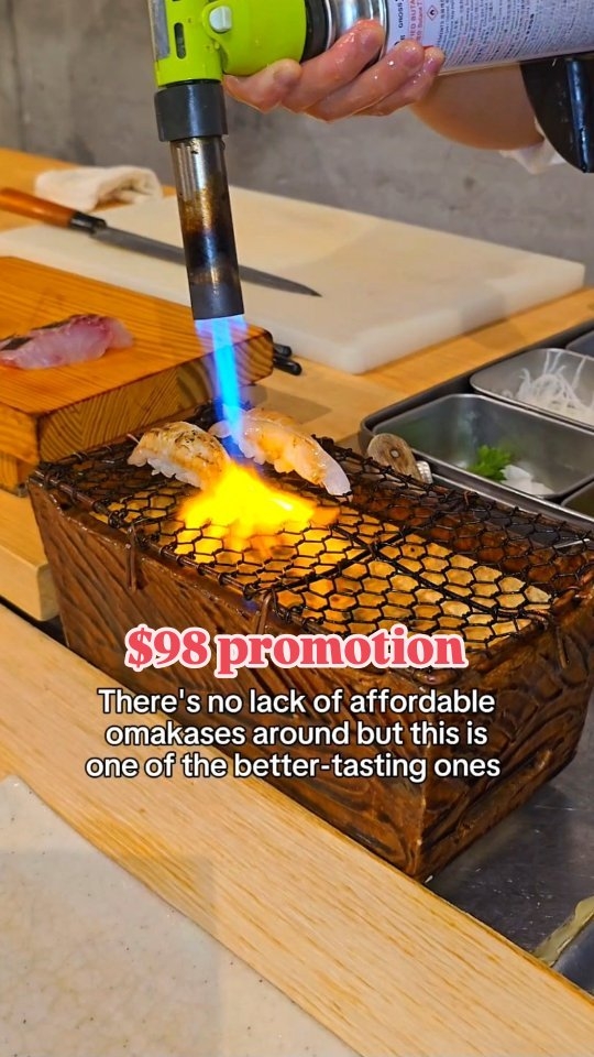 Instagram post by @potatogirlnoms for Singapore Travel Specialist by Dirgantara Fasa. Caption reads: Affordable omakase with over 60 years history in....