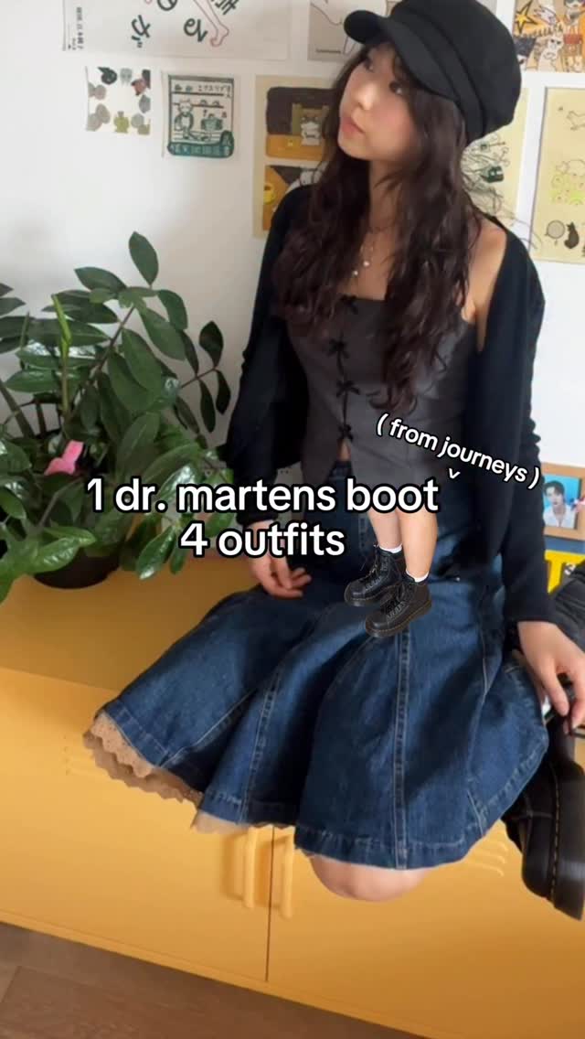 Instagram post by @yoojinslife for Journeys. Caption reads: new fall staple 🍂 @drmartensusa The Buzz 8-Eye....