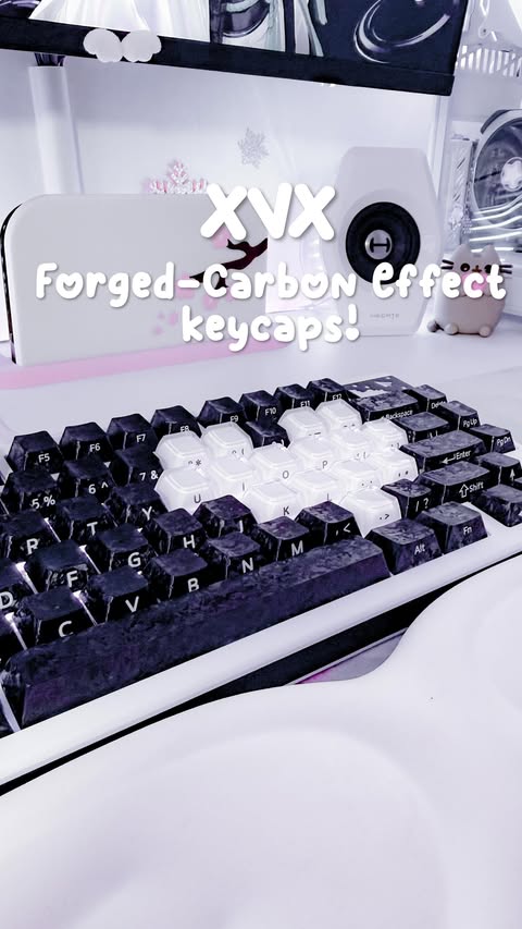 Instagram post by an influencer for XVX Keyboard. Caption reads: In love with these gorgeous keycaps from....