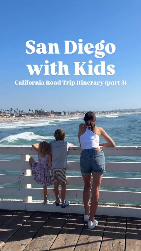 Instagram post by @mini.jetsetter for Visit California. Caption reads: [...] Road Trip with Kids [part 3/3] AD |....