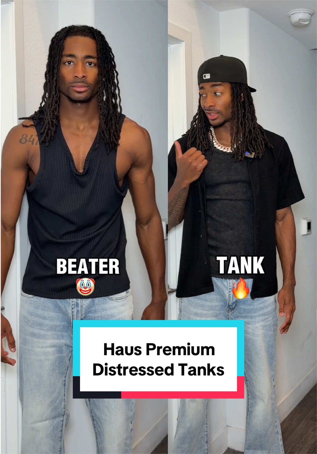 TikTok post by @jt23hoopin for Squidhaus. Caption reads: Never wear a tank that doesn’t fit or compliment....
