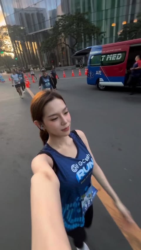 Instagram post by @asiayoona for GCash. Caption reads: [...] I am?? 😆 I don’t usually run, but the....