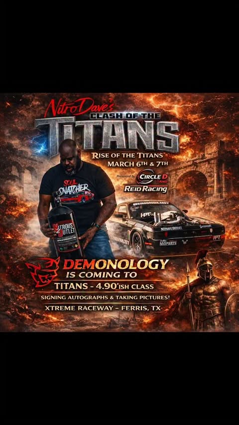 Instagram post by @demonology638 for Nitrous Outlet. Caption reads: [...] class at Clash of the Titans with Nitrous....