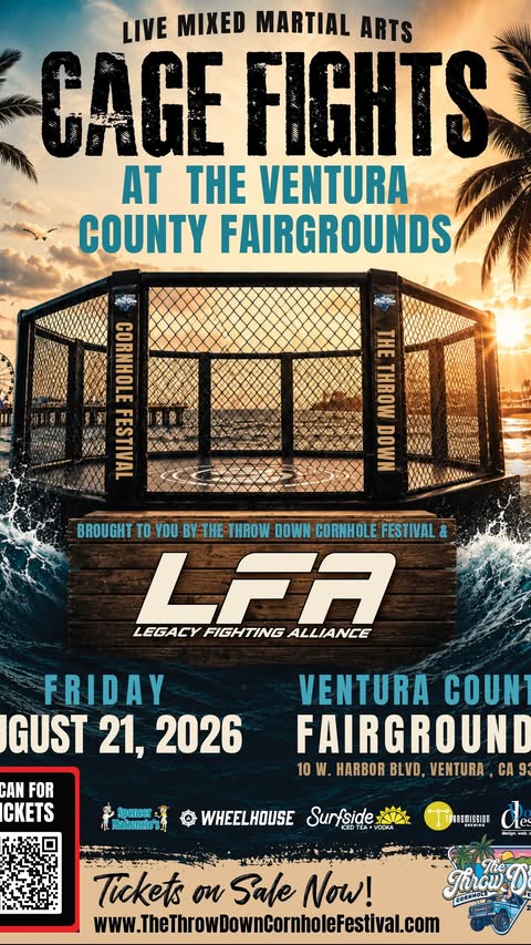 Instagram post by @thethrowdowncornholefestival for Legacy Fighting Alliance. Caption reads: Lights out and the dance floor is open! 🕺💥 Don’t....