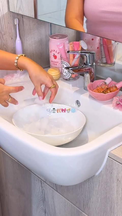 Instagram post by @byemmaleah for OLEHENRIKSEN. Caption reads: asmr morning recovery skin care....