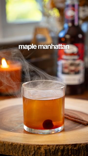 Instagram post by @itscocktailhour_ for Master of Mixes. Caption reads: Maple and bourbon just scream fall and I’m all for....