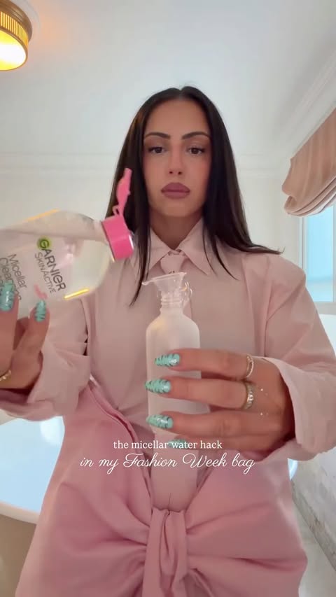 Instagram post by @ckaq for Garnier AU & NZ. Caption reads: [...] and touch ups between shows💋🎀 @garnieraunz....