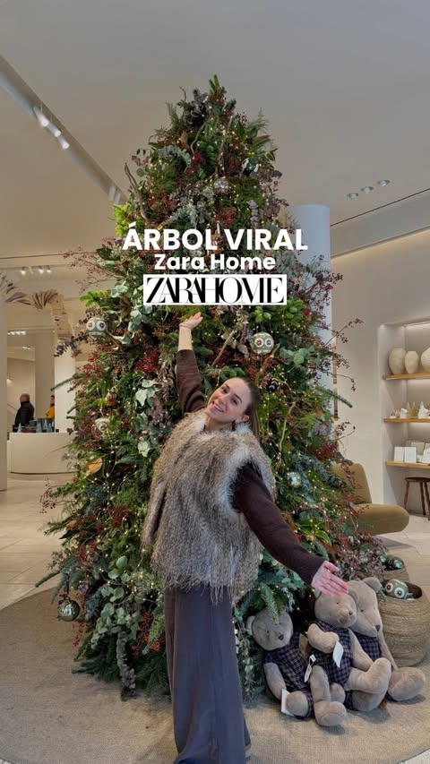 Instagram post by @abrildeversier for Zara Home. Caption reads: 5 trucos para conseguir el árbol viral de Zara....