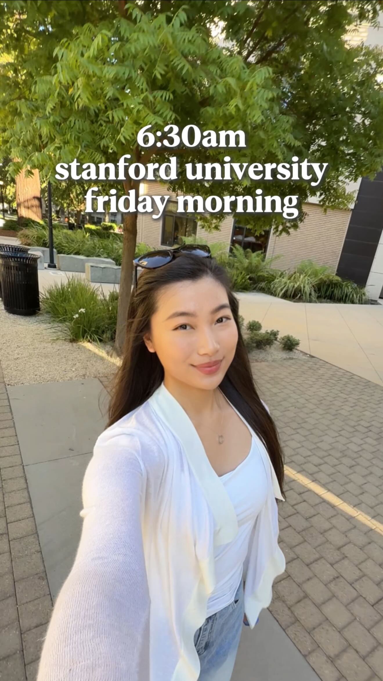 Instagram post by @mia_yilin_ for PanOxyl. Caption reads: spend an early friday morning at stanford with me....