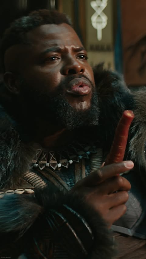 Instagram post by @winstoncduke for Marvel Entertainment. Caption reads: that carrot was a paid actor 📺: #BlackPanther —....