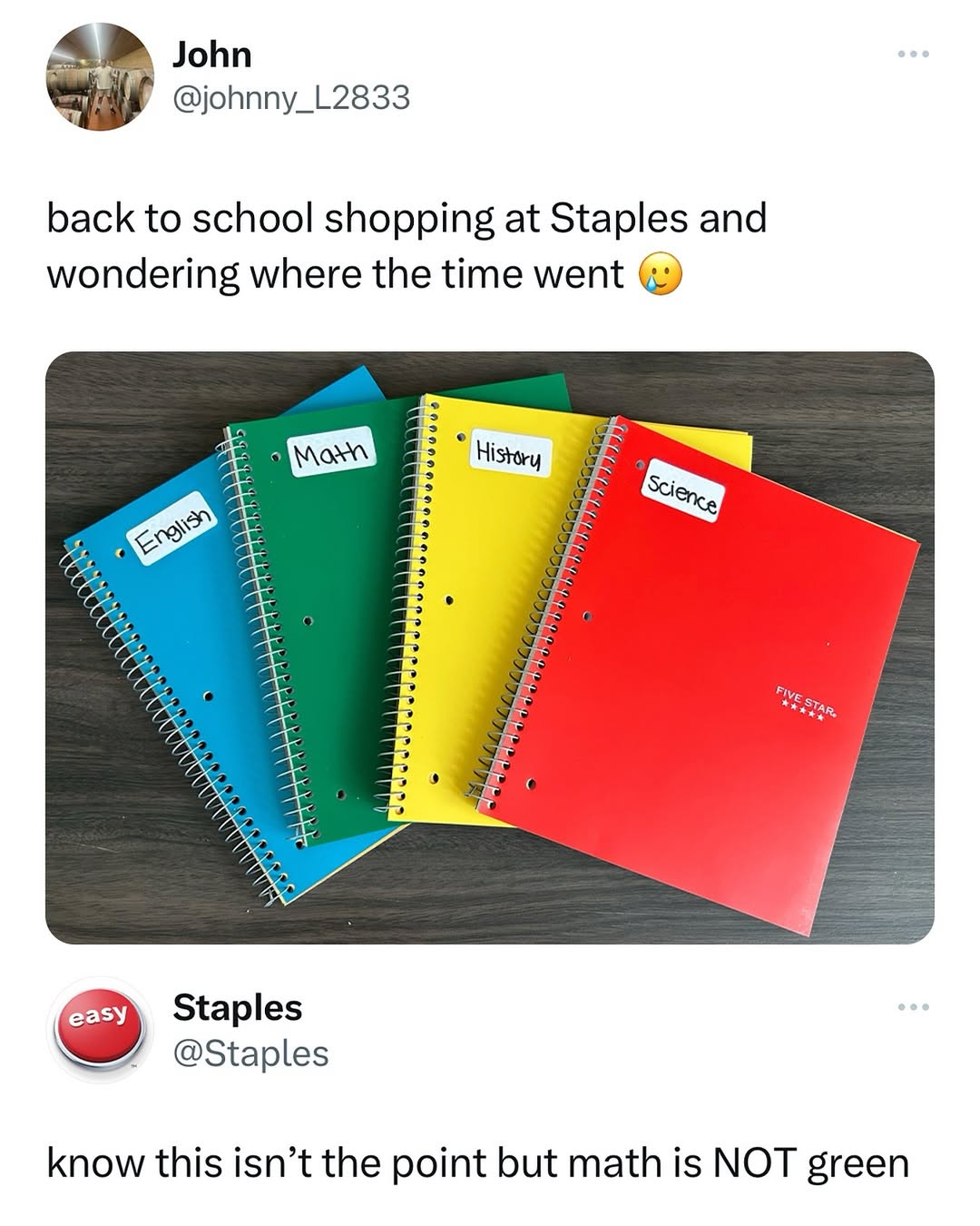 Instagram post by @kalesalad for Staples. Caption reads: this should start a healthy discussion lol #ad....