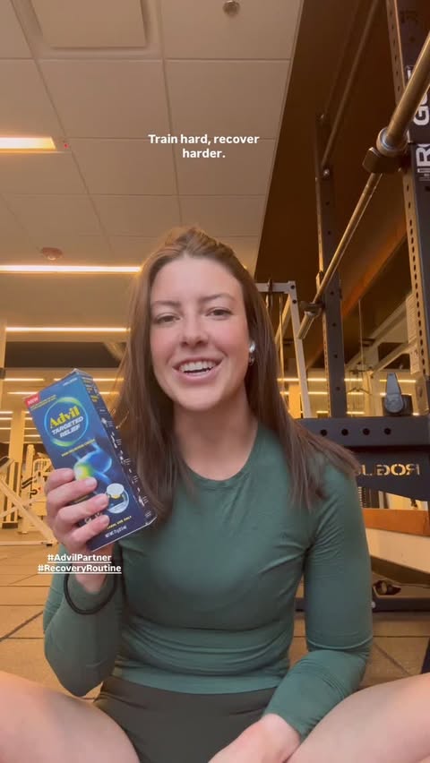 Instagram post by @cameronjane.dpt for Advil. Caption reads: [...] exercise itself, that’s why I reach for....