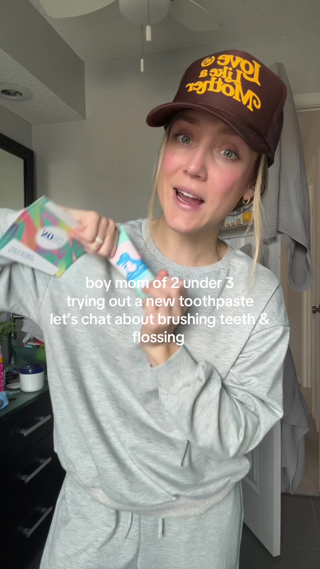 TikTok post by @layersnlipstick for No BS Toothpaste. Caption reads: [...] #toothbrush #toddlerteeth @nobstoothpaste.