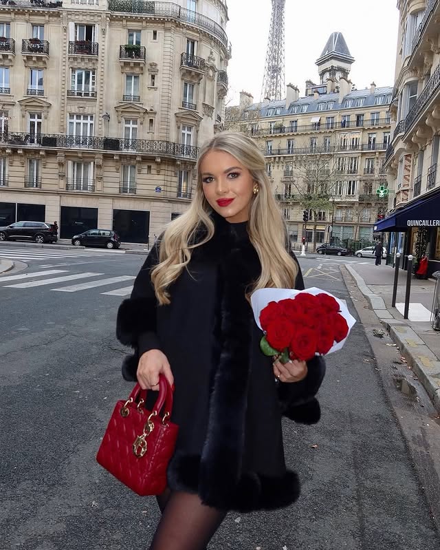 Instagram post by @ultrasophisticate for GLAMIFYFASHION. Caption reads: in the city of love 💌🌹 Cape @glamifyfashion &....