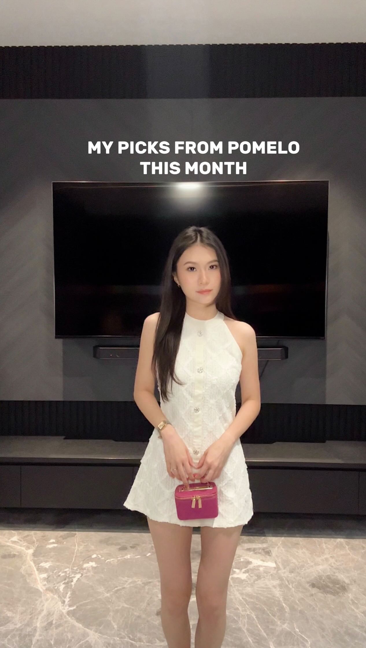 Instagram post by @fellyntoshella for Pomelo Fashion. Caption reads: look 1/2/3/4? 👀 @pomelofashion @pomelofashion_id....