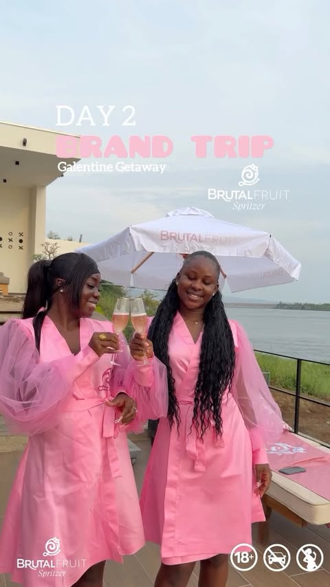 Instagram post by @nhyiramaison for Brutal Fruit. Caption reads: [...] 2 of the #PinkTableGalentineGH with....