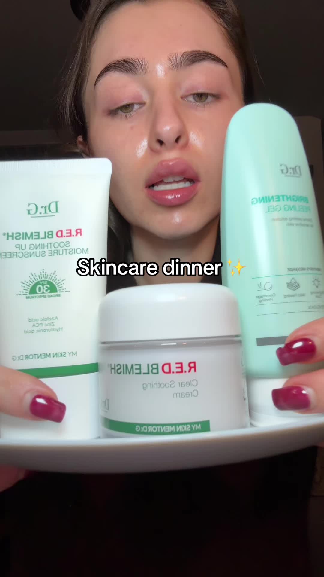 TikTok post by @danicolexx for Dr.G. Caption reads: [...] 3 steps with @Dr. G  #koreanskincare....