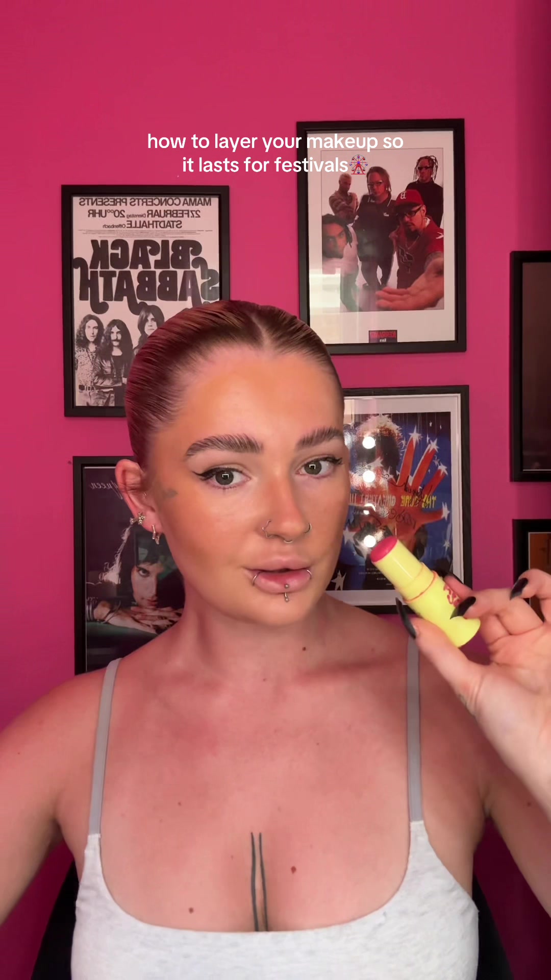 TikTok post by @_lucciax for Jordana Ticia Cosmetics. Caption reads: Do this and your makeup will last all day and....