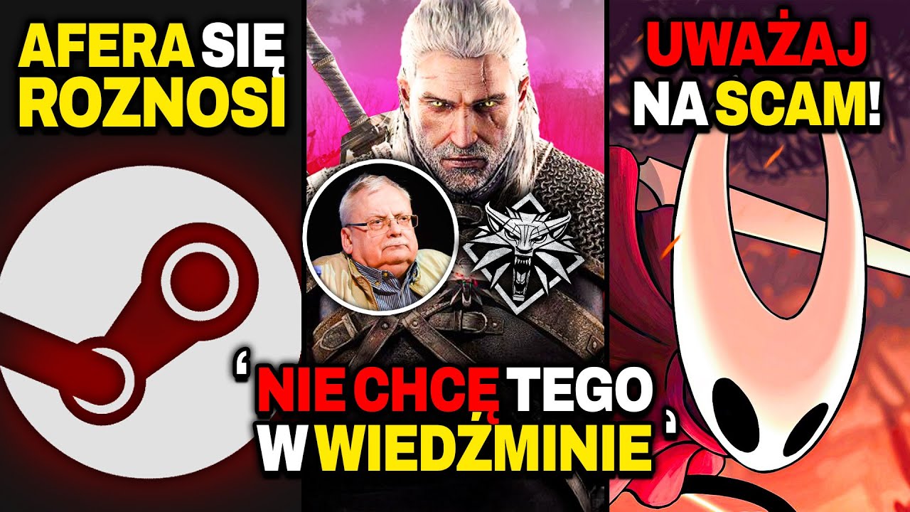 YouTube post by @LootBoxy for Instant Gaming. Caption reads: Sapkowski DISLIKES an Important Element of The....