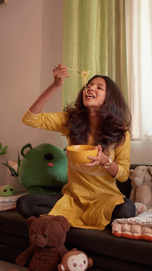 Instagram post by @juhirus for Sunfeast Yippee. Caption reads: Extra kick, extra WOW — now with 1.5x the masala....