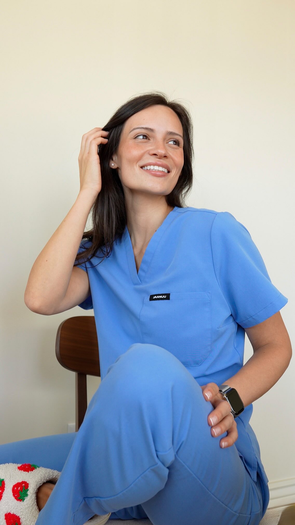 Instagram post by @rachelsouthard for Jaanuu. Caption reads: Ceil Blue, but make it PFC-free and water....