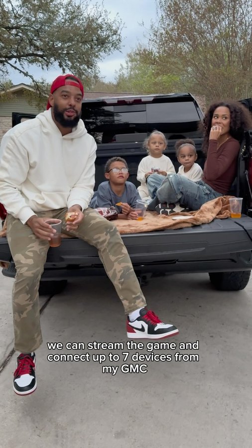 Instagram post by @thewilliamsondad for OnStar. Caption reads: It’s GAME DAY! 🏈 I’m excited to take the kids to....