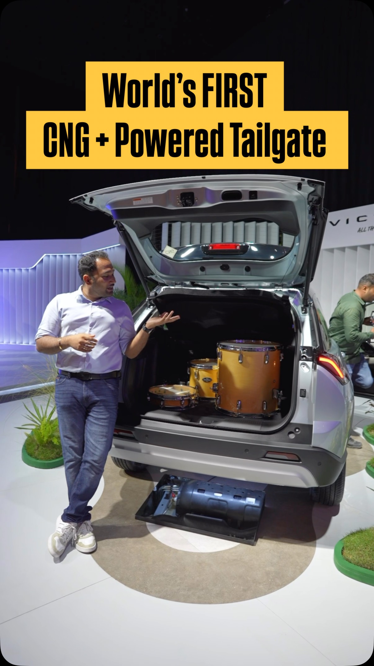 Instagram post by @thecarguide01 for Maruti Suzuki. Caption reads: [...] Underbody CNG Tank provided in the Maruti....