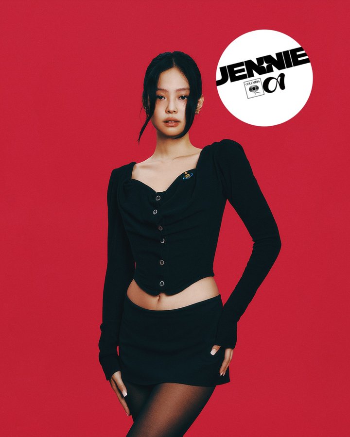 Instagram post by @jeff__benjamin for Columbia Records. Caption reads: [...] Jennie signs as a solo artist with....