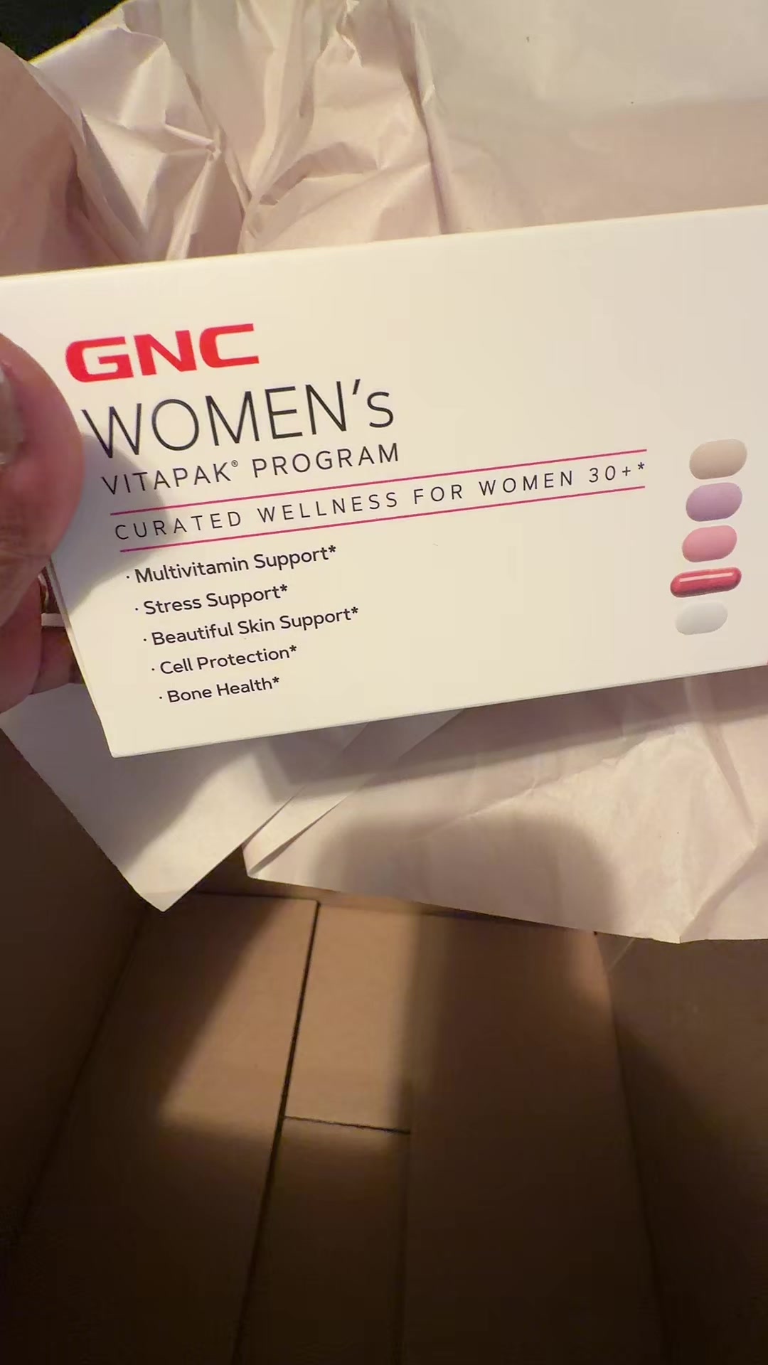 TikTok post by @gods_girl24 for GNC. Caption reads: [...] me so much. 🔗 down ⬇️ 👇🏽 to purchase.....