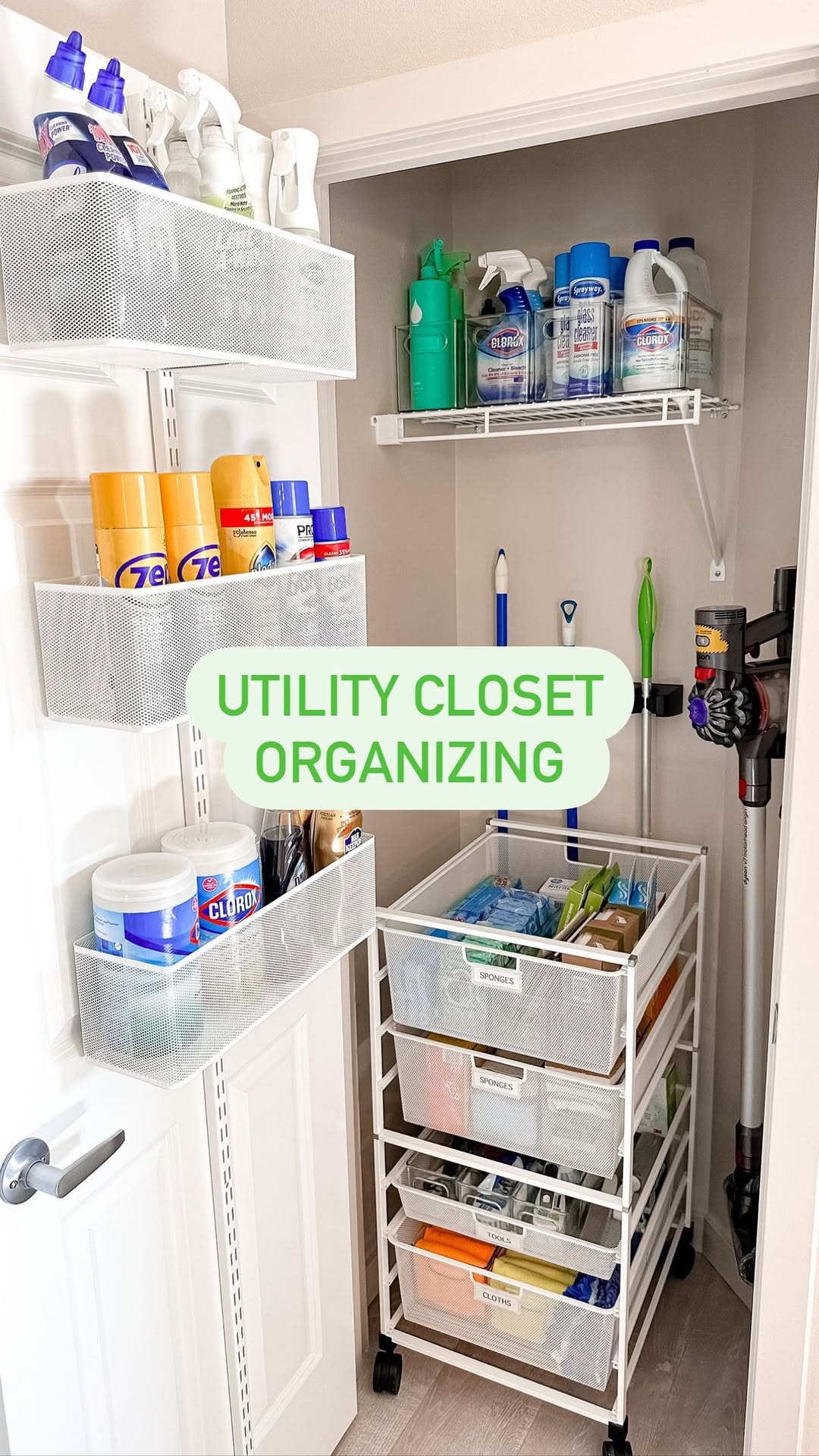 Instagram post by @tidycademypro for The Container Store. Caption reads: I tripled my closet storage with just 2 solutions....