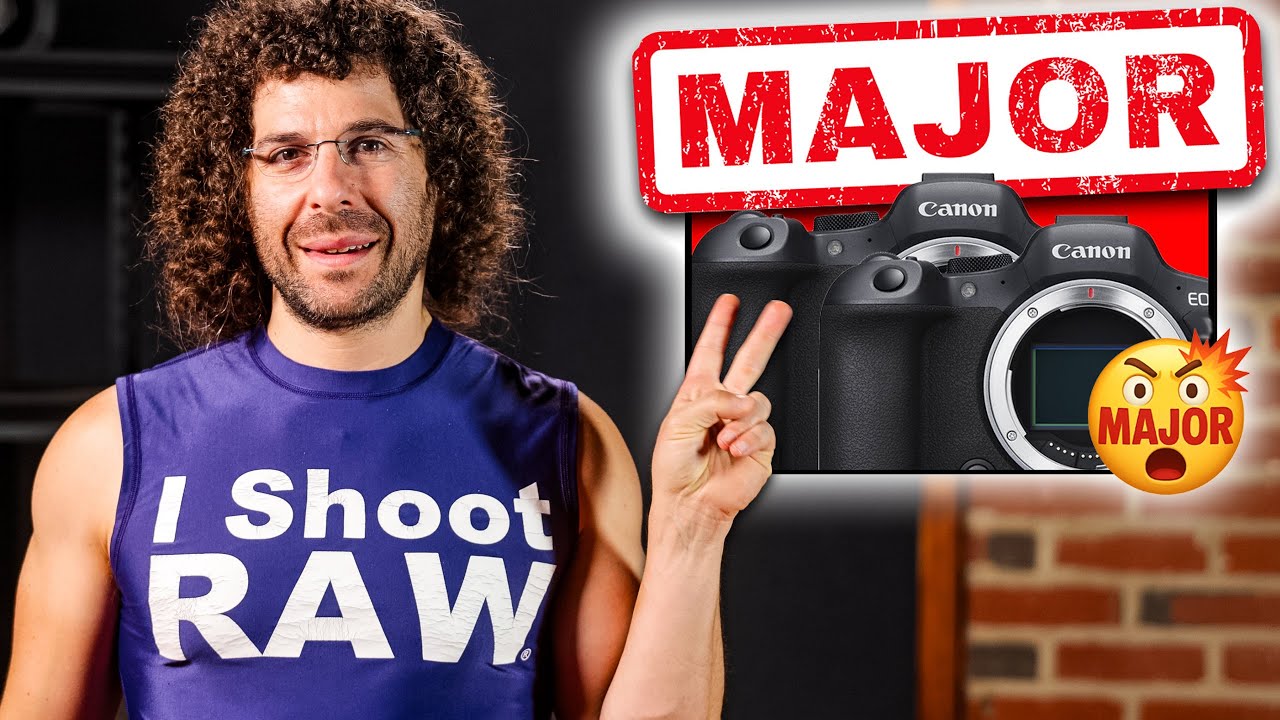 YouTube post by @froknowsphoto for Canon USA. Caption reads: WOW: 2 MAJOR NEW Canon Cameras?!.
