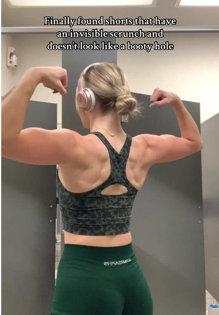 TikTok post by @himynameisashleyyy for Gymreapers. Caption reads: [...] my No.1 go to brand for gym shorts!....