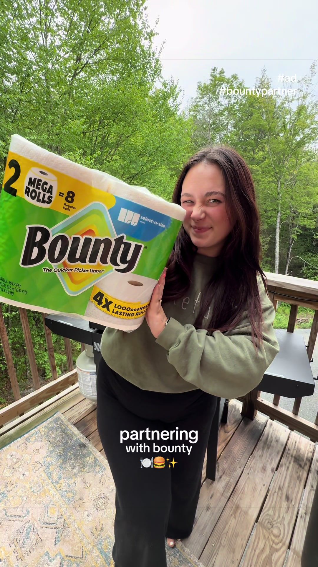 TikTok post by @graciefortier for Bounty. Caption reads: [...] all summer long with my bestie - @Bounty....