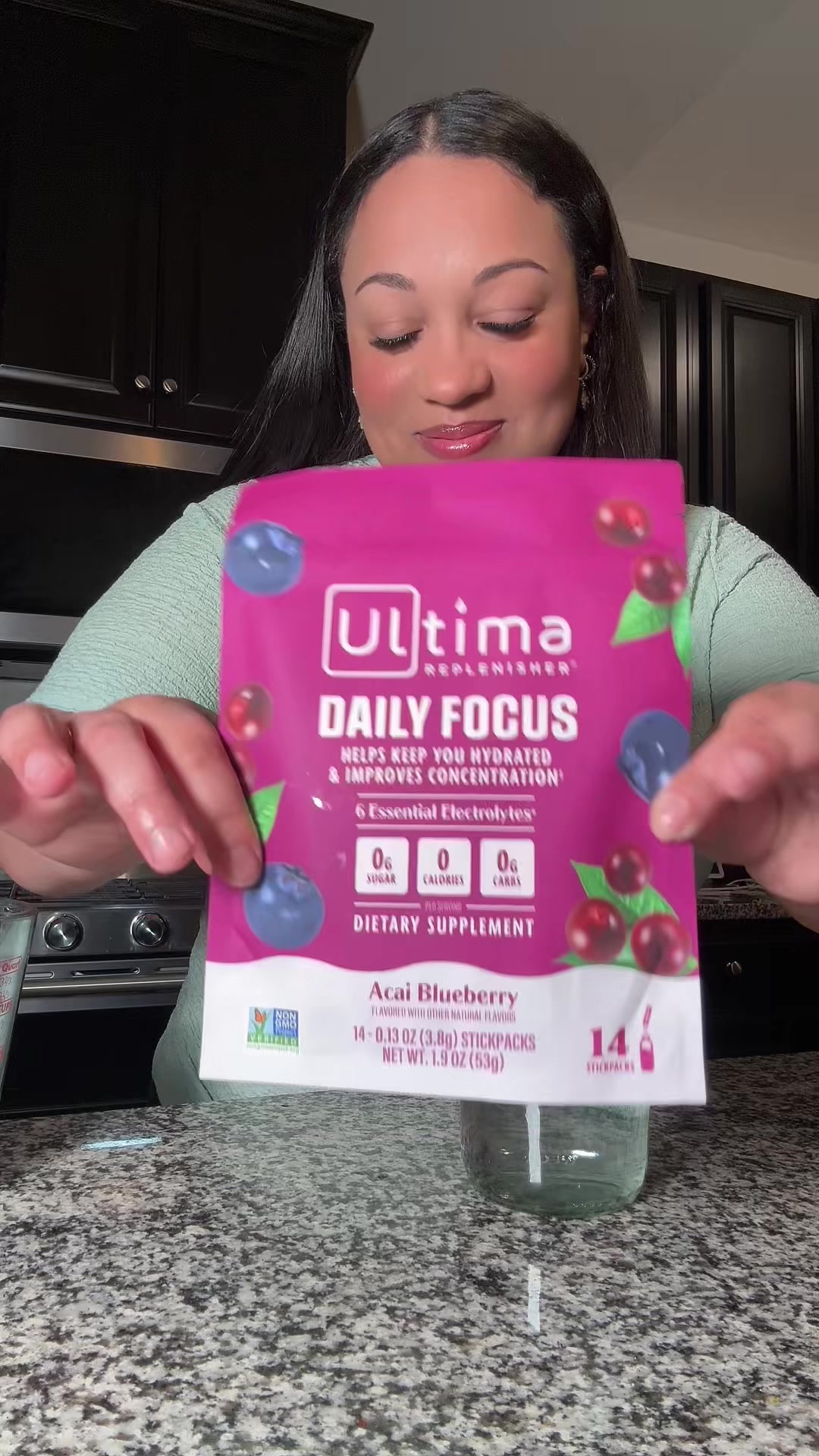 TikTok post by @abbyexplainsitall for Ultima Replenisher. Caption reads: Daily Focus from @Ultima Replenisher and it’s a....