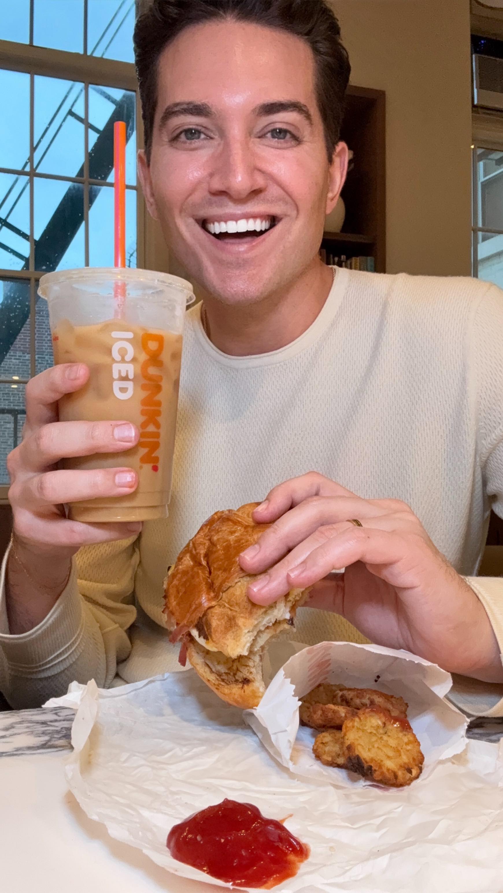 Instagram post by @ericgoldie for Dunkin’. Caption reads: Can you guys guess how much I paid for this....