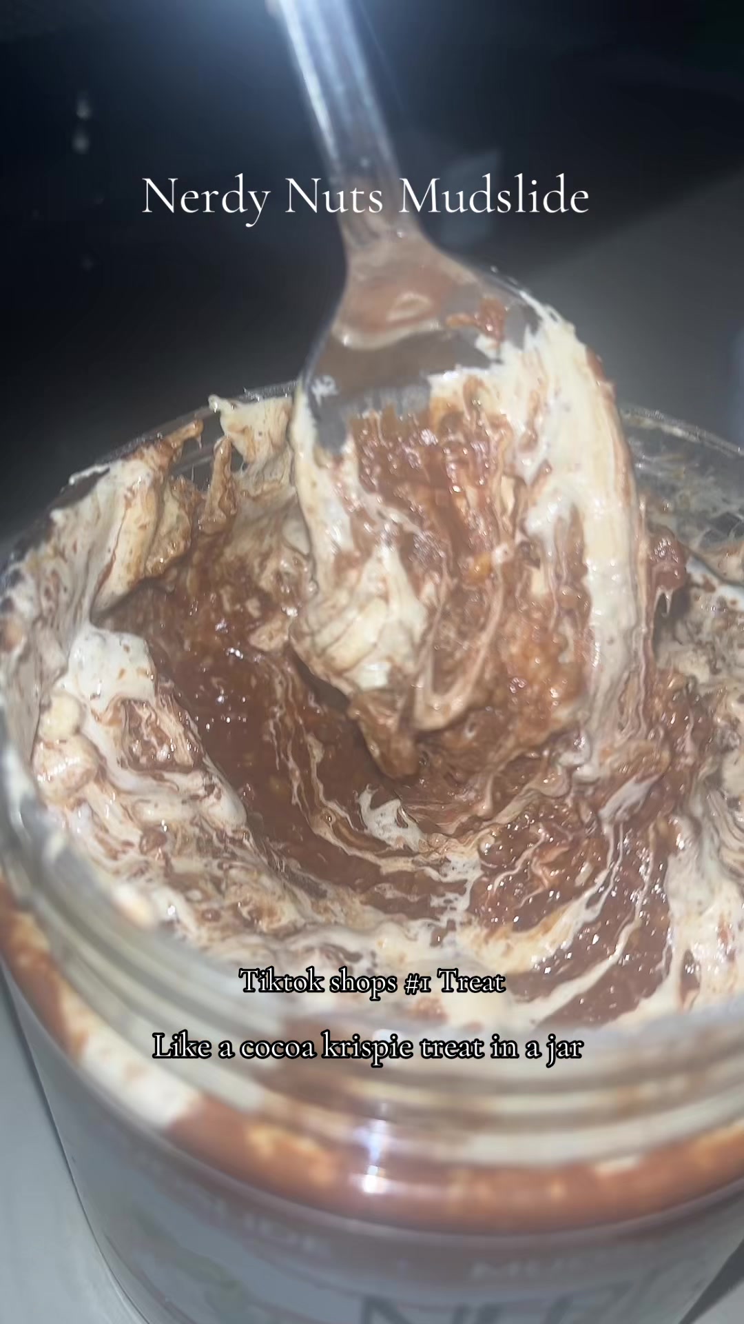 TikTok post by @just_c.j for Nerdy Nuts. Caption reads: [...] flipping yum ! #peanutbutter #nerdynuts....