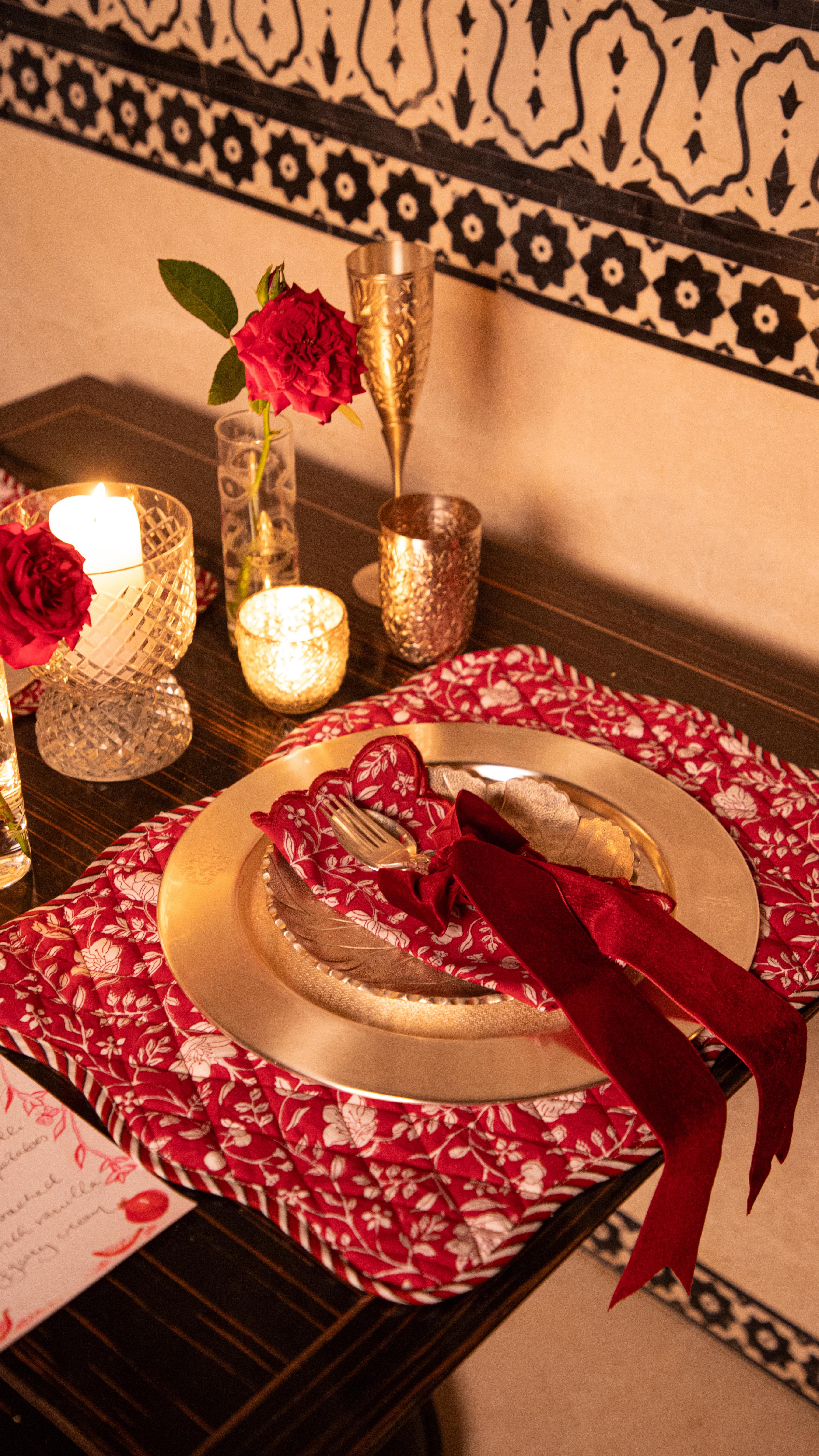 Instagram post by @rosannafalconer for Needle & Thread. Caption reads: Step-by-step ❤️🍒🕯️Our new Rose Orchard....