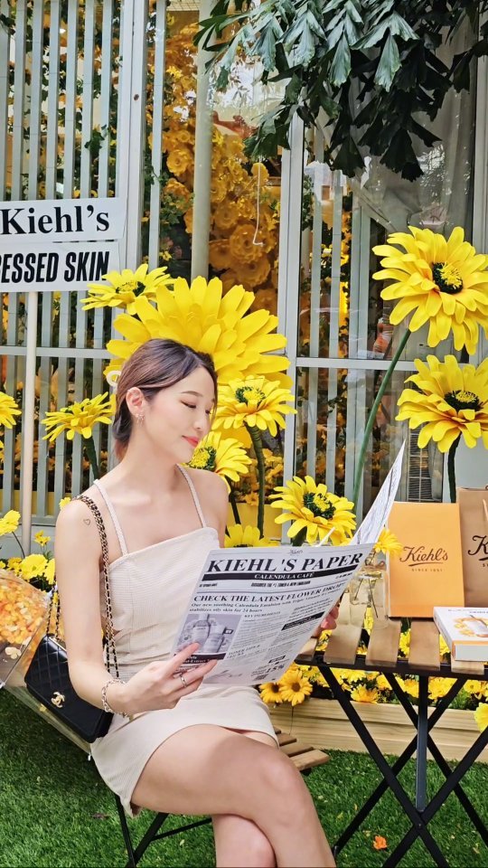 Instagram post by @peachuuu for Kiehl's Thailand. Caption reads: [...] Kiehl's เป็นคนแรกกันน้า #KiehlsThailand....