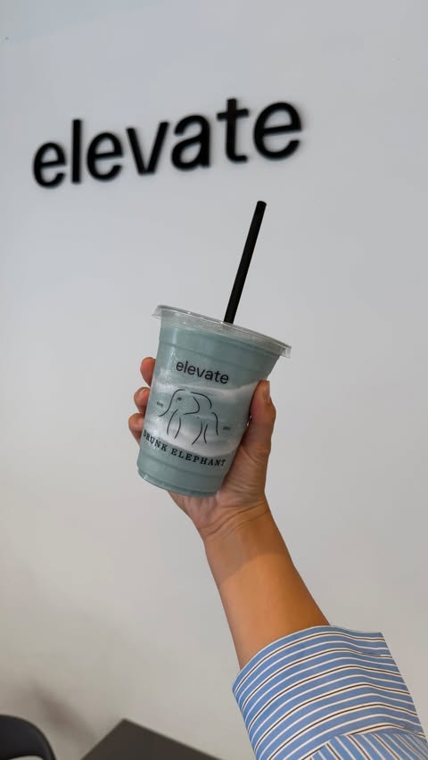 Instagram post by @emmalouiseconnolly for Selfridges. Caption reads: [...] Elephant x Elevate Protini Smoothie at....